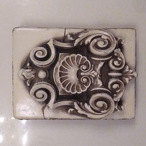 POSEIDEN bisque,  Atlantis Tile, like Sid Dickens. *Rare & Retired wall art